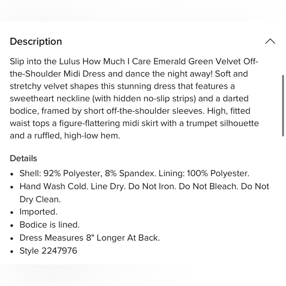 Lulus How Much I Care Emerald Green Velvet Off-the-Shoulder Midi Dress - Picture 6 of 6